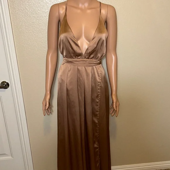 Hello Molly | Dresses | Hello Molly Satin Halter Tie Slit Maxi Dress |  Poshmark